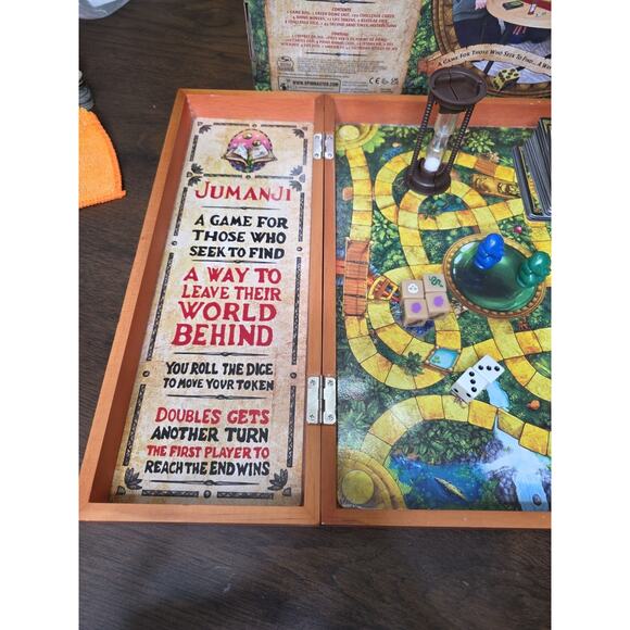 Jumanji the Game Real Wooden Box Edition of the Classic Adventure Board Game - Picture 3 of 16